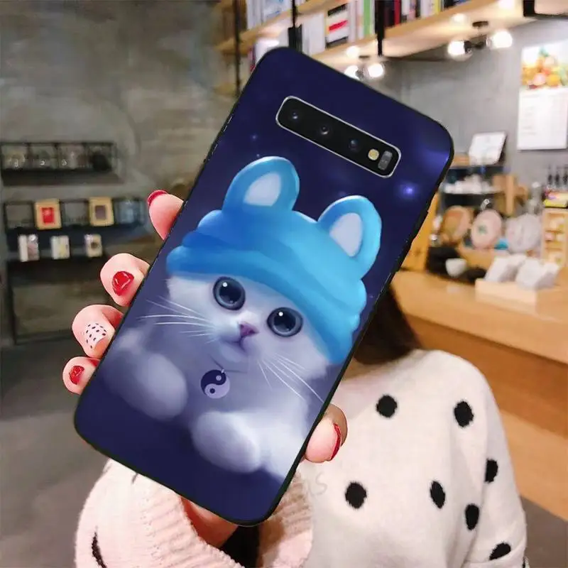 

Cute Animal Cat Phone Case For Samsung A50 A51 A71 A20E A20S S10 S20 S21 S30 Plus ultra 5G M11 funda shell