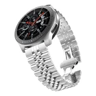 Ремешок из нержавеющей стали 46 мм для Huawei Watch GT, Samsung Galaxy Watch 3, 45 мм, 41 мм, Active 2, Amazfit GTR Bip, с пряжкой-бабочкой