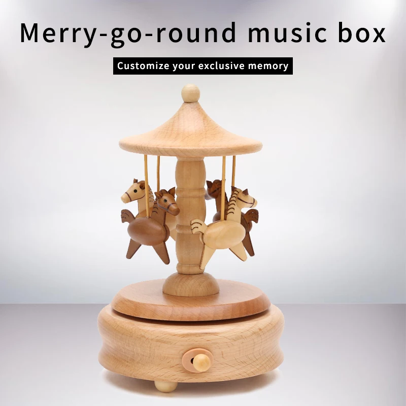 Merry go round музыкальная шкатулка украшение дома замок в небе детский подарок на день