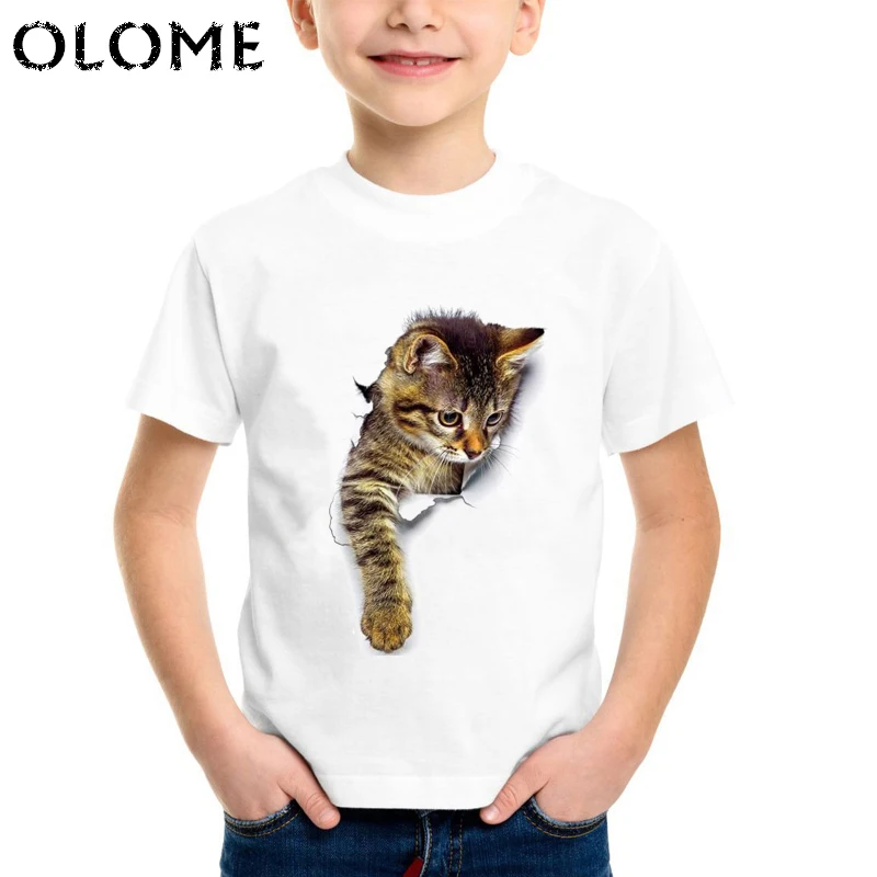 Детская футболка с 3D-принтом животных летняя реалистичным принтом для мальчиков