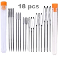 nonvor 18 pcs large eye blunt sewing needles stainless steel hand stitching needles accessaries different sizes plastic bottle