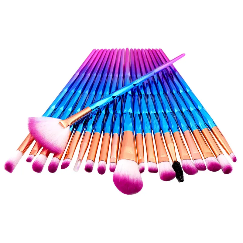 Набор кистей для макияжа с бриллиантами 20 шт. пудра тональный крем румяна