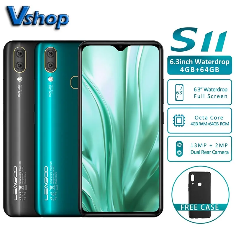 LEAGOO S11 смартфон с 6 3-дюймовым дисплеем восьмиядерным процессором ОЗУ 4 Гб ПЗУ 64 ГБ