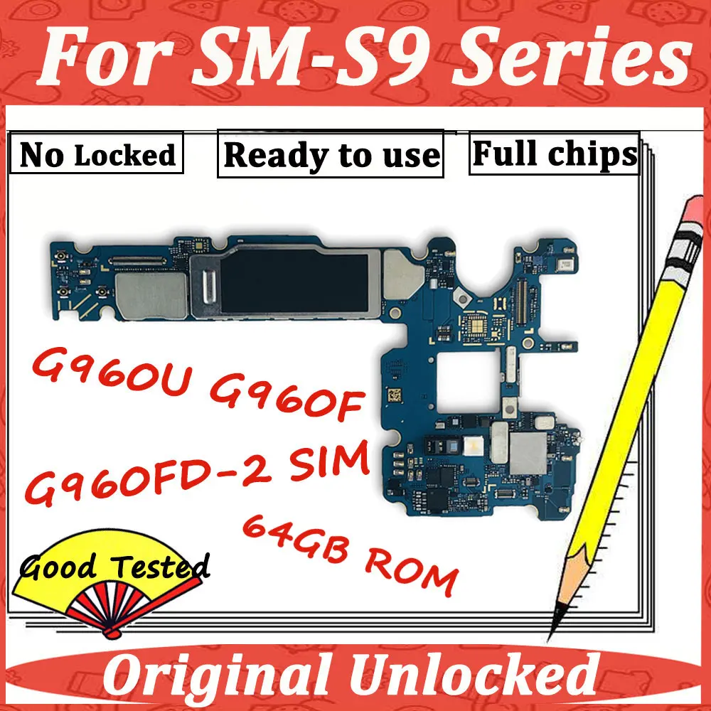 Для samsung Galaxy S9 оригинальная материнская плата G960F G960U G960FD разблокированная Материнская плата чистая IMEI ремонт ОС Android