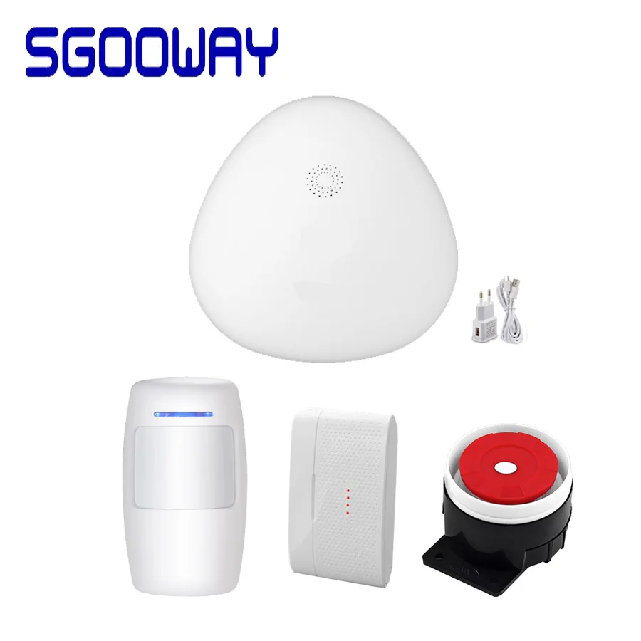Sgooway Wifi домашняя охранная сигнализация с Android/IOS APP 433 МГц датчик - Цвет: Set C