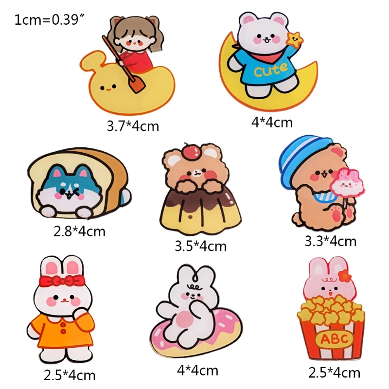 

4 Pcs Cute Cartoon Acrylic Fridge Magnet Sticker Home Refrigerator Decoration Gift