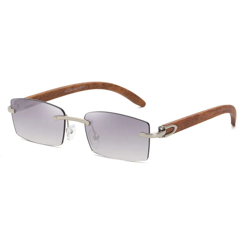 

Vazrobe Glass Sunglasses Male Gold Wood Sun Glasses for Men Women Fashion Design Brown Stone Lens
