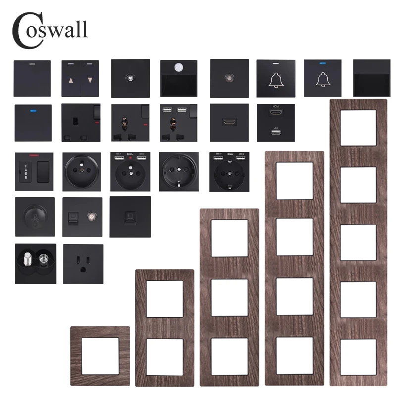COSWALL L1 Series Vertical Wood Grain Aluminum Panel Wall Sw