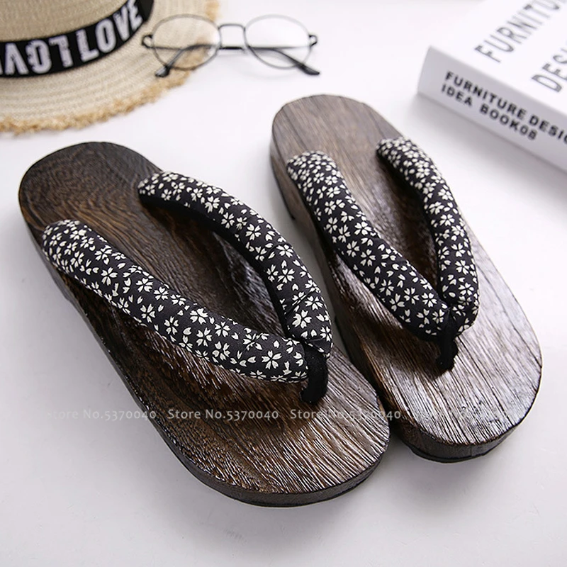 Японские традиционные Сабо Geta мужские деревянные уличные тапочки пляжные