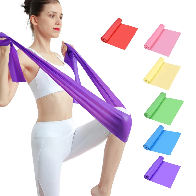 

2 Size 6 Colors TPE Yoga Resistance Bands Set Pilates Stretch Fitness Pull Rope Exercise Workout Traning Rubber Strap Gym