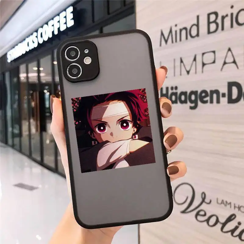 

Cute Japan Demon Slayer Phone Cases matte transparent For iphone 7 8 11 12 plus mini x xs xr pro max cover