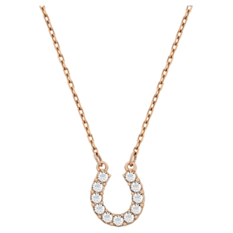 

Classic Pendant Necklace Clavicle Chain Rose Gold Color Moon Star Crystals Zircon For Women Party Anniversary Jewelry Gifts