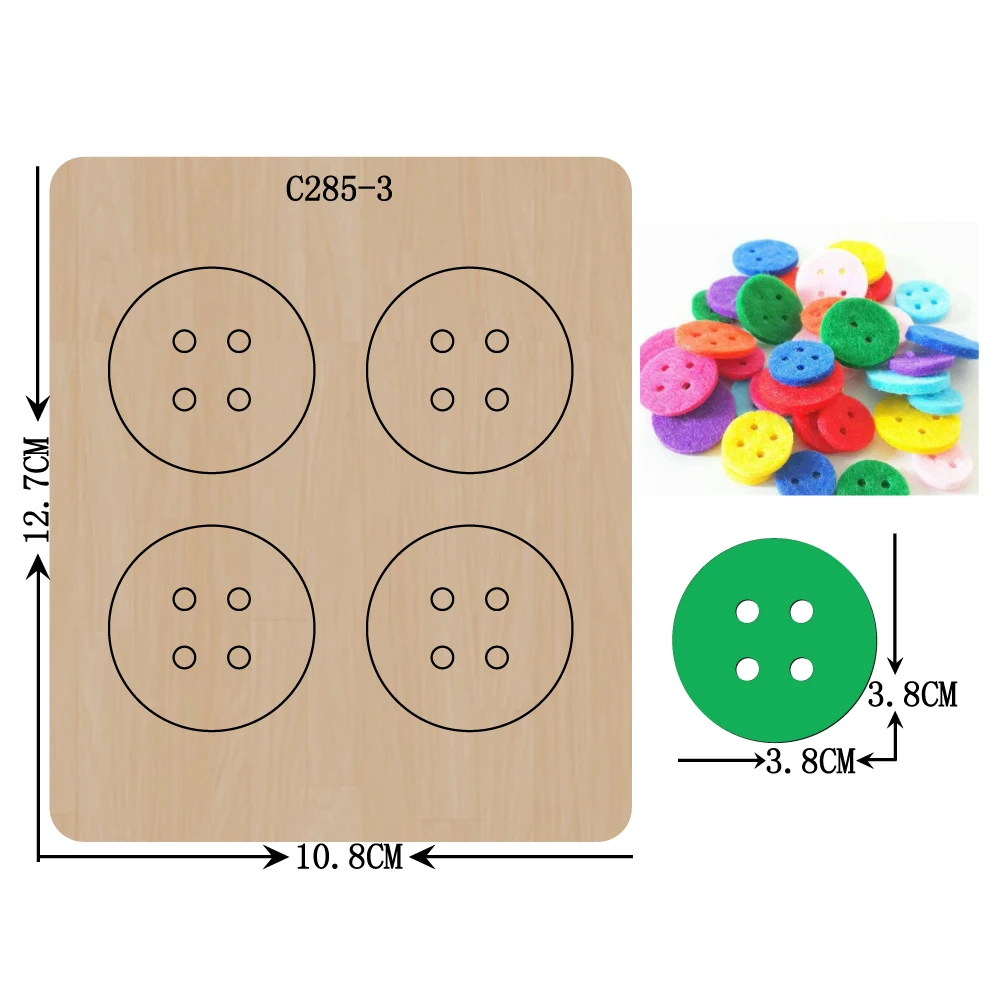 Новый войлок деревянные пуговицы для скрапбукинга режущие штампы совместимые с