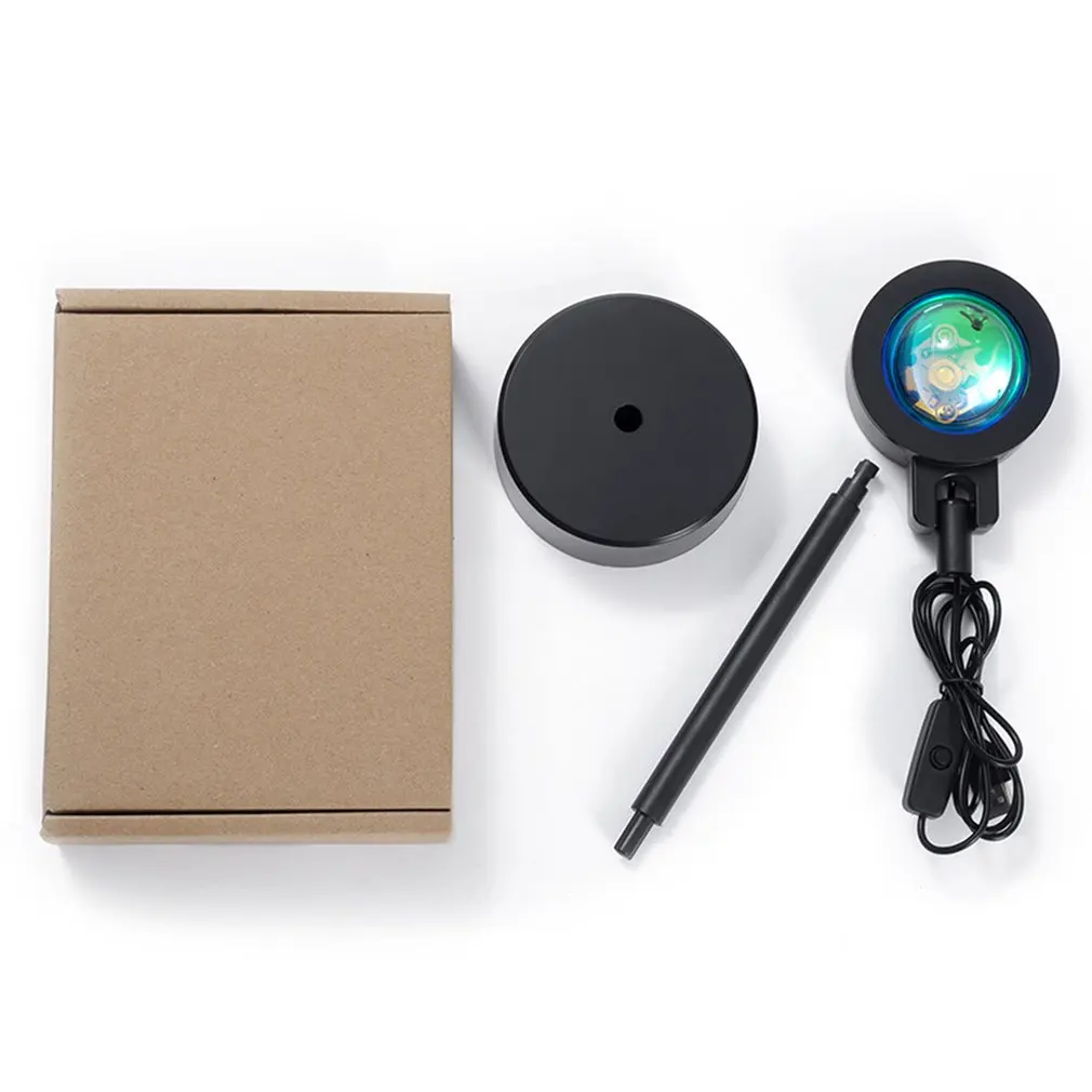 

*4-in-1 Sunset Lamp Projector Sunset Light Rainbow Lights USB Sun Never Sets Projection Visual Lights High Quality Hot Sale
