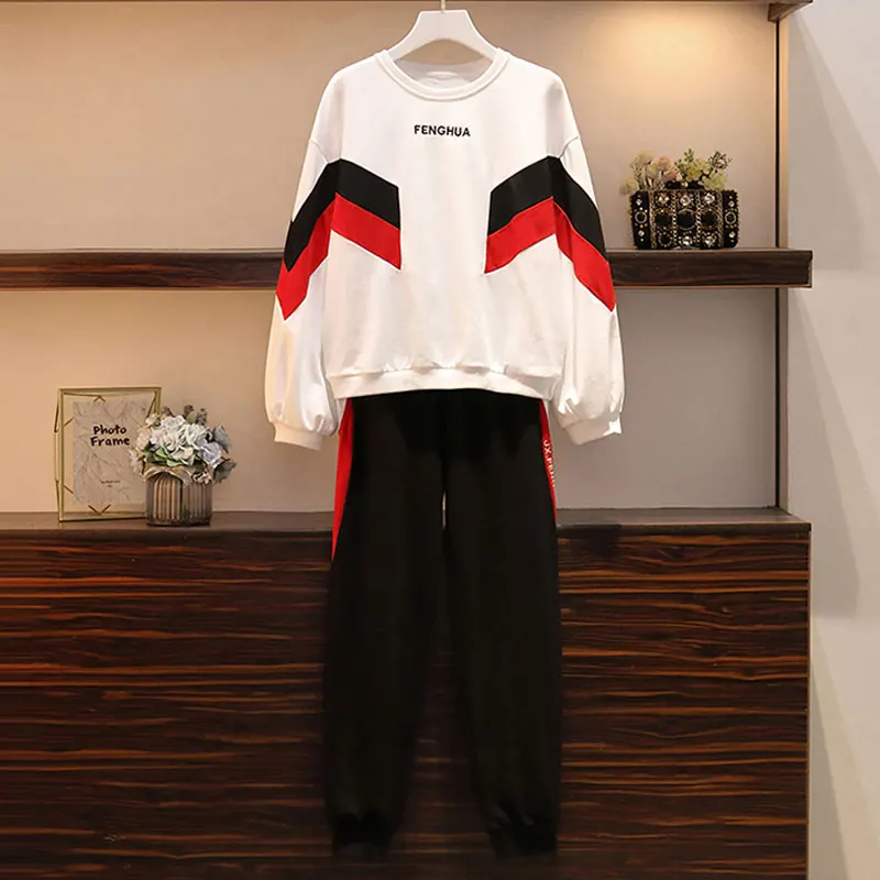 Новинка 2019 топ и штаны комплект из двух предметов модная одежда размера плюс для