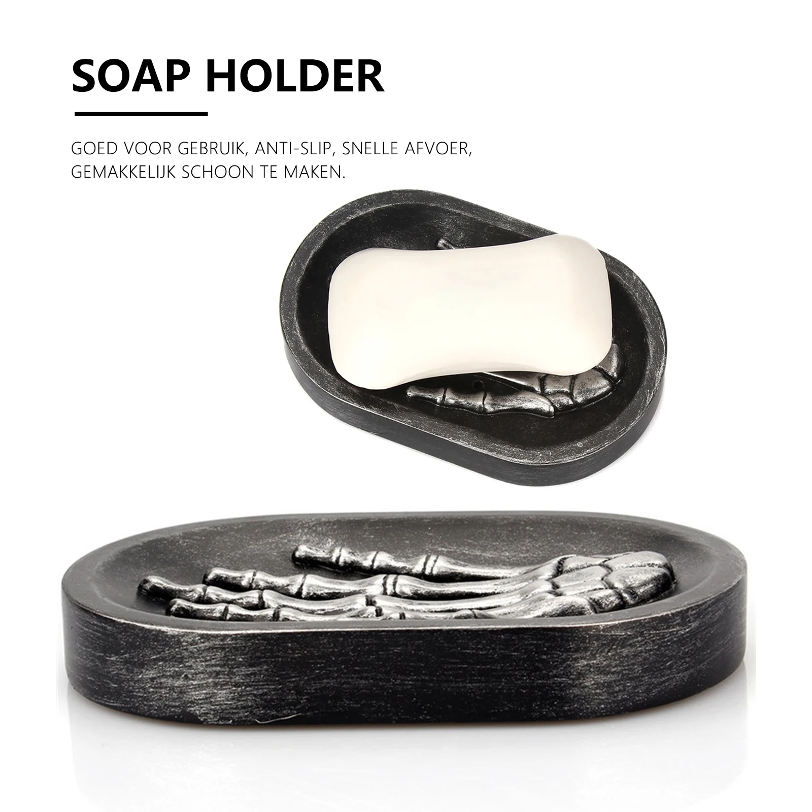 

Skeleton Hand Soap Rack Water Draining Soap Holder Bathroom Sink Ghost Hand Soap Dish Non-Slip Halloween Soap Rack Organizer