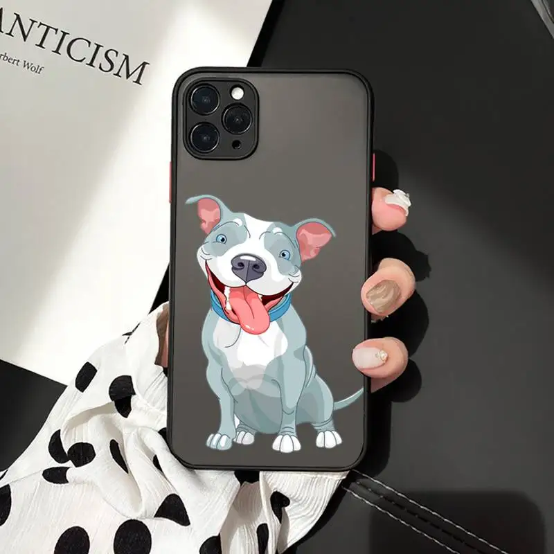 

Pitbull Bulldog Dog cute Phone Case For iphone 12 11 8 7 plus mini x xs xr pro max matte transparent cover