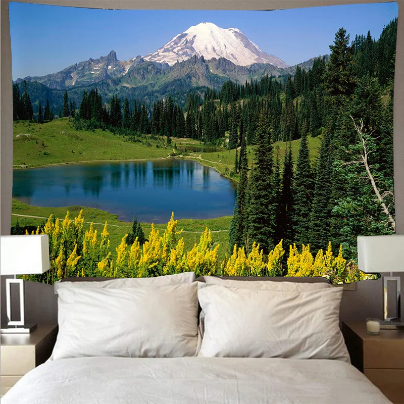 Гобелен с горами, лесом и озером LVJIA даниэла дрешер за семью горами сказки о гномах эльфах и феях