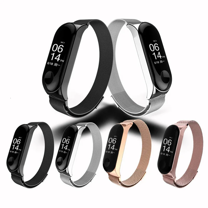 

Metal Magnetic Wrist Band Bracelet Strap for Xiaomi Mi Band 4 3 Wrist Band Screwless Belt Closure Strap Stainless Steel MiBand 4