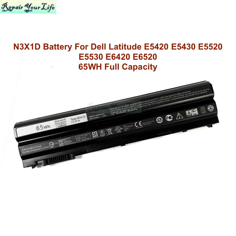 

11.1V 65WH N3X1D Laptop Battery for DELL Latitude E5420 E5430 E5520 E5530 E6420 E6520 E6430 E6440 E6530 E6540 NEW Genuine