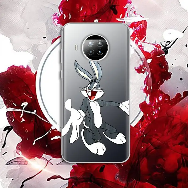 

Bugs Bunny Cute rabbit Phone Case Transparent for Xiaomi Redmi note 10 t 8 9 pro lite 11