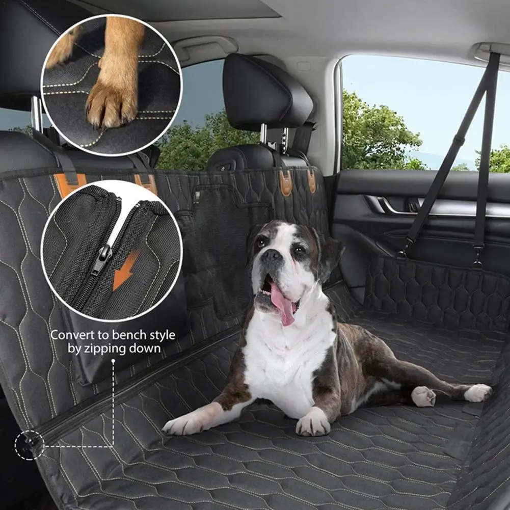 melhor 4 Em 1 Cão Capa De Assento Do Carro Traseira Esteira Malha à Prova Dwaterproof água Pet Carrier Hammock Coxim Protector Com Zíper E Bolso Para Viagens