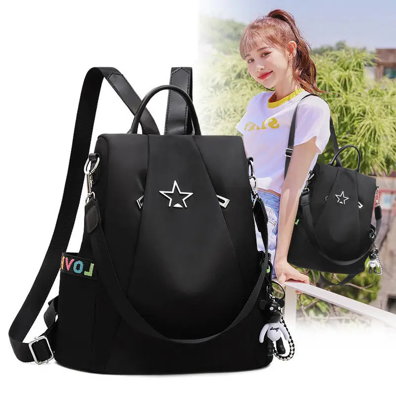 

Women Designer Classic Black Fashion Fashionable School Bags for Teenage Girls Mochila Feminina Womens Backpack Bag Schoolbag