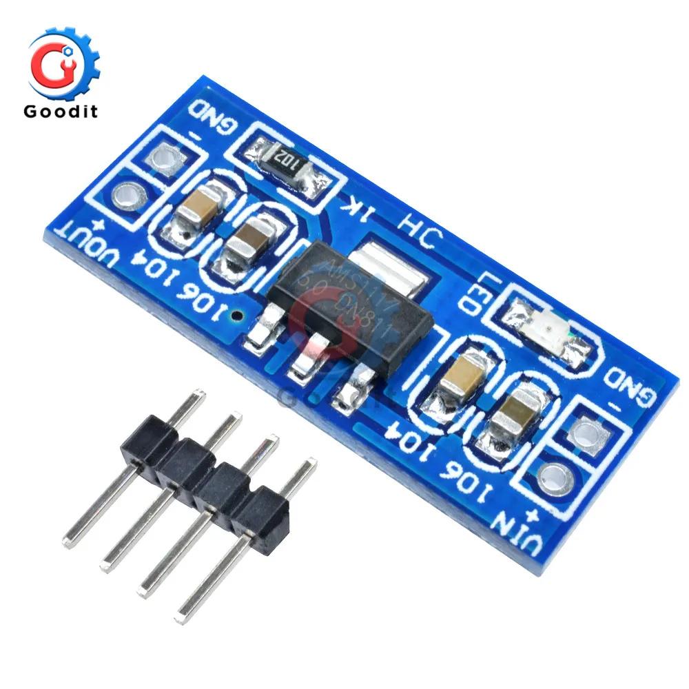 1 шт. DC-DC понижающий модуль питания AMS1117 6-12 в поворот на 5 В для Arduino Raspberry pi PCB плата