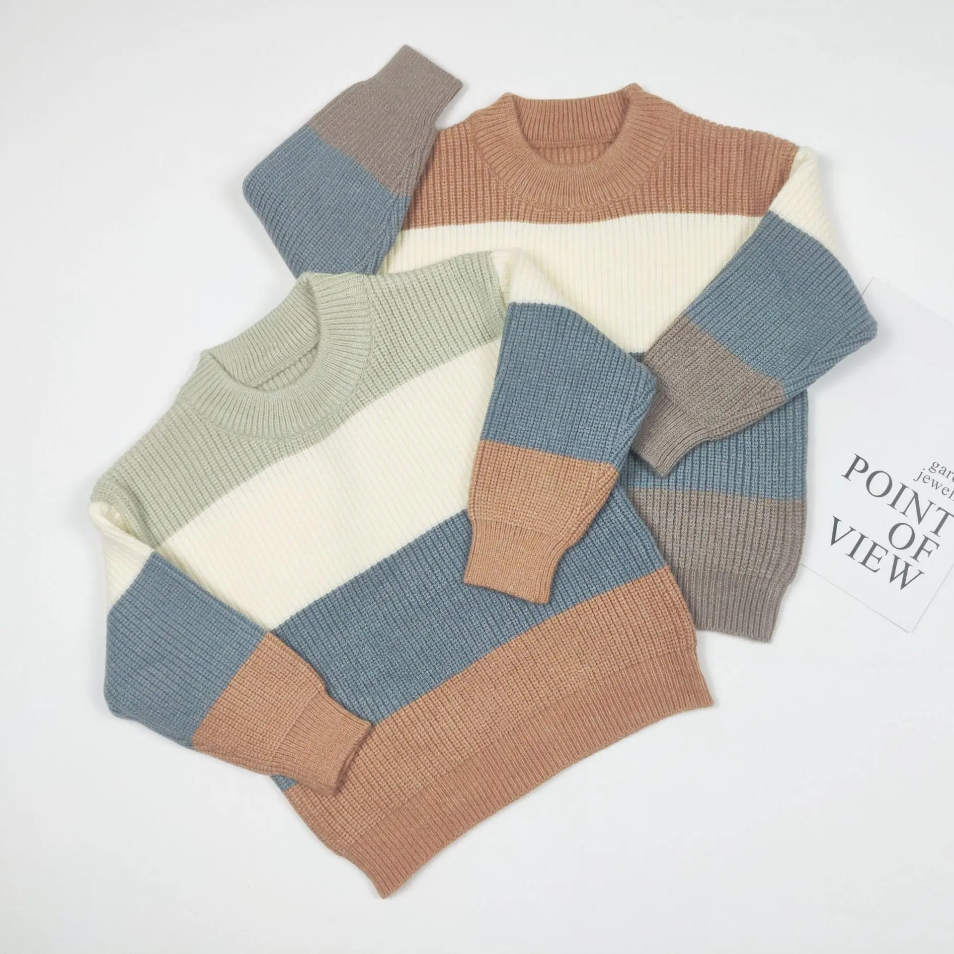 Свитера для маленьких мальчиков Сезон осень зима Детские вязаные свитера