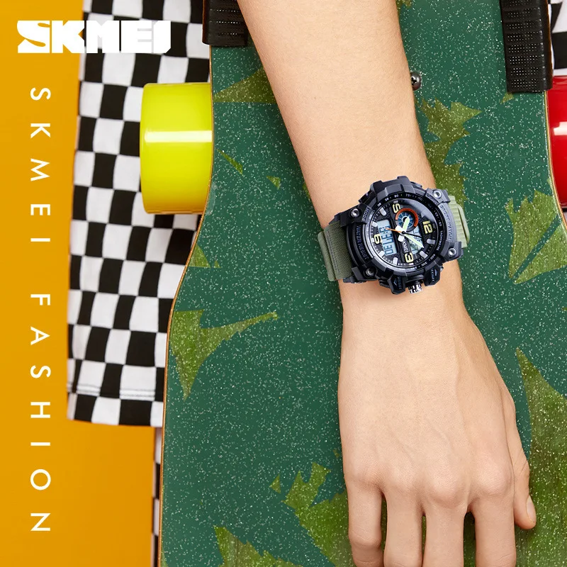 SKMEI уличные спортивные часы для мужчин и женщин большой двойной дисплей женские