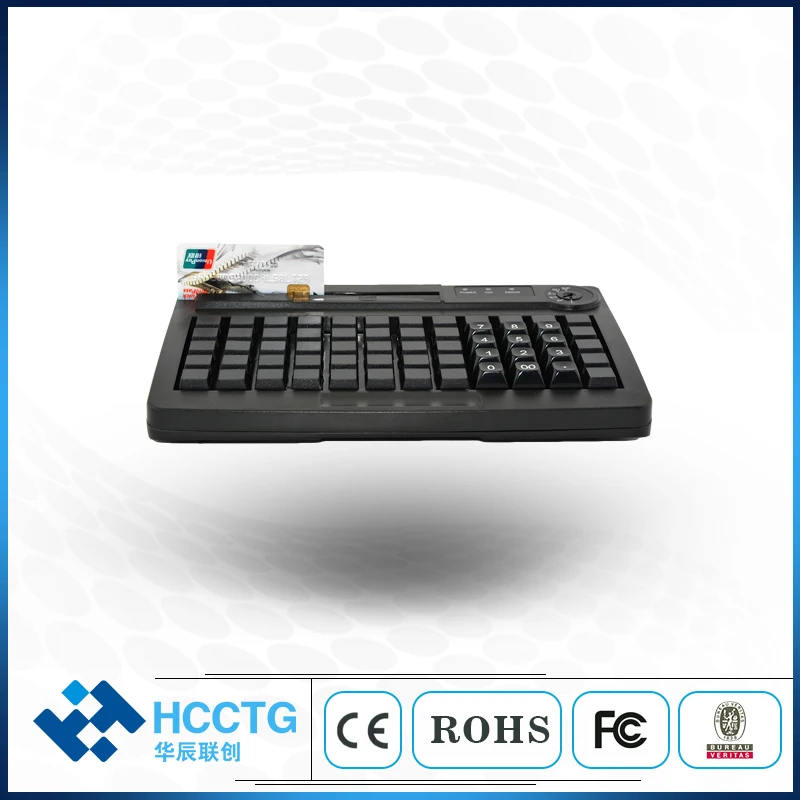 60 Keys Membrane Programmable POS Keyboard with MSR KB60M