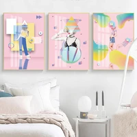 lovely sweet pink girls canvas prints posters girls wall art canvas paintings figure pictures for girls bedroom home decoration