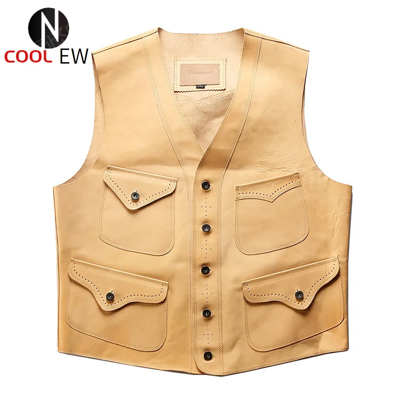 

MP650 Super Offer! Read Description! Asian Size Super Quality Horsehide Vest Men's Horse Leather Vest
