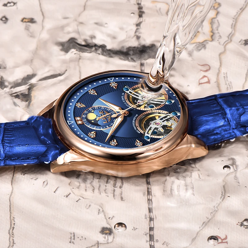 LIGE новые мужские часы автоматические механические Tourbillon высококачественные из