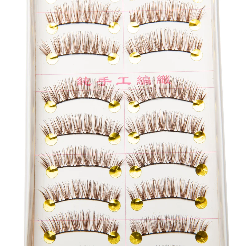 Косметика натуральные 10 пар Макияж Накладные ресницы наращивание ресниц