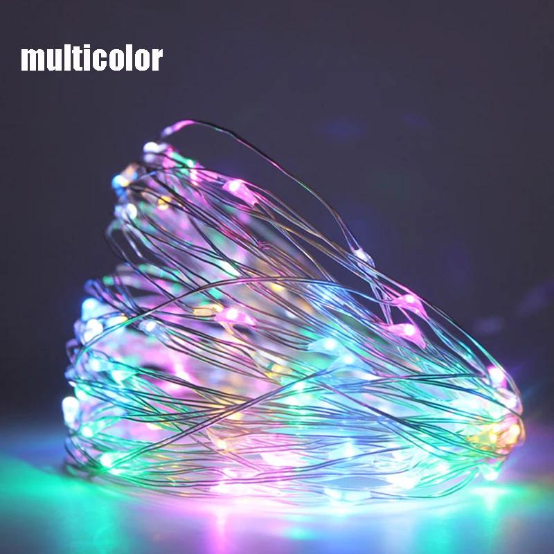 multicolor Рождественские украшения для дома из проволоки, сказочные гирлянды, светодиодные рождественские украшения, декор для рождественской елки, новогодний декор для улицы - Цвет: multicolor