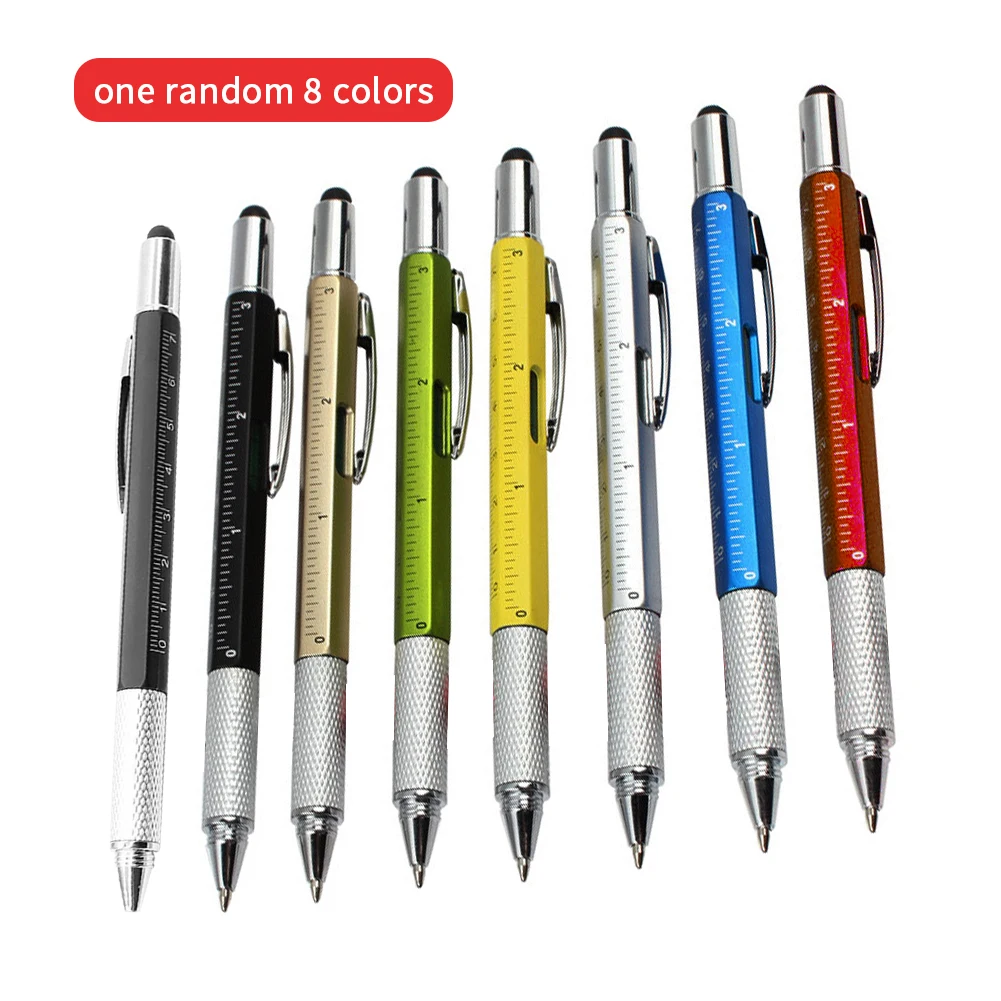

Multi-functional Level Ballpoint Pen Overvalue Handy Tech Tool Screwdriver Ruler Spirit Level Stationery Supplies Random