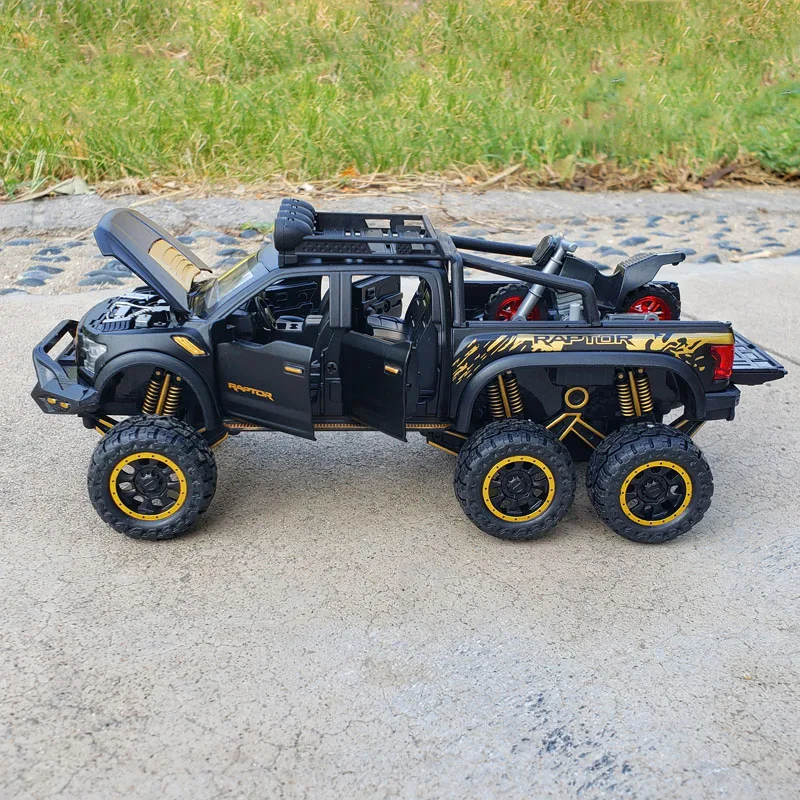 Новинка 1:28 модель автомобиля Ford Raptor F150 из сплава игрушки со звуком светильник