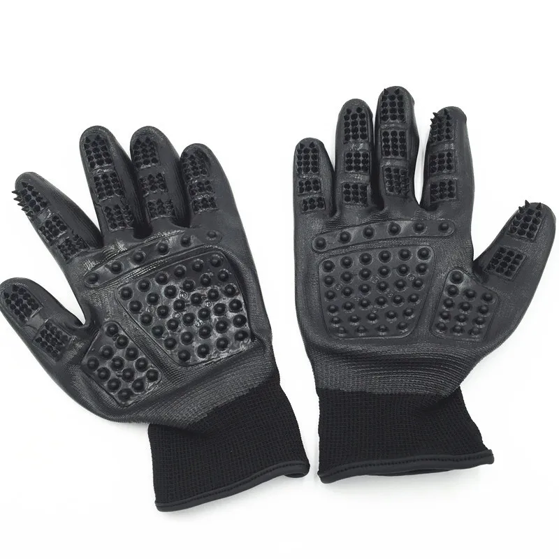 

Pet Dog Massage Gloves Rubber Grooming Glove Silicone Cats Brush Comb Deshedding Hair Gloves Dogs Bath Cleaning Dog Supplies
