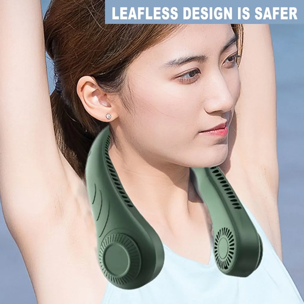 Koop Draagbare Mini Opknoping Hals Ventilator 360 Graden Bladeless Air Cooler Cooling Fan Wearable Nekband Bladloze Ventilator Usb Oplaadbare