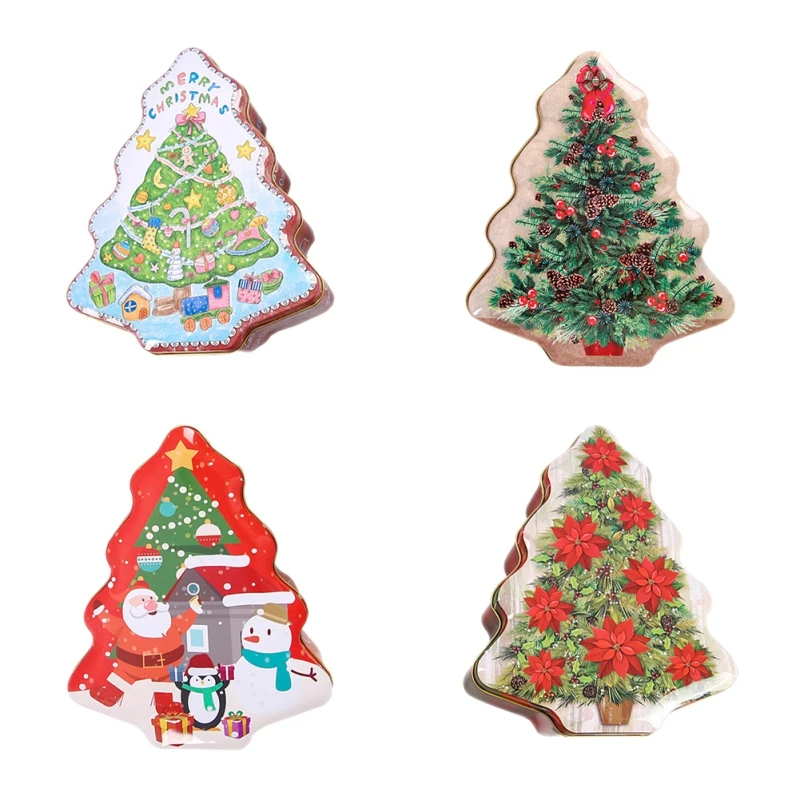 

Жестяная коробка в форме рождественской елки, герметичная банка, женская коробка для ювелирных украшений, Женская Подарочная коробка для м...