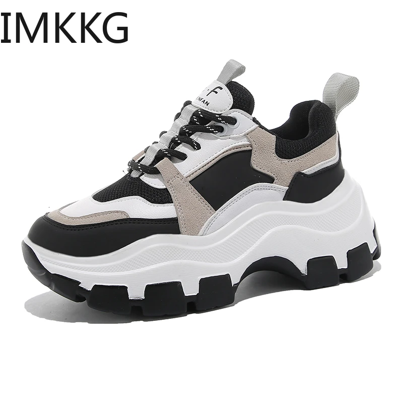 Sneakers women shoes 2020 fashion spring lace up round toe sneakers non slip casual platform white sport woman|Женские кроссовки и
