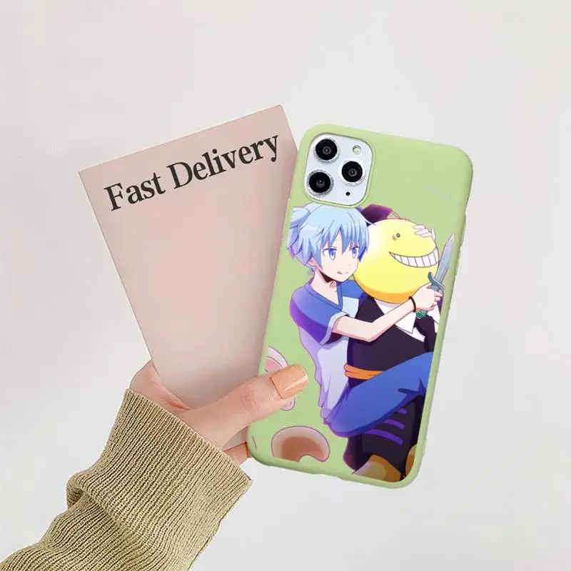 

Assassination Classroom cartoon anime Phone Case Candy Color for iPhone 11 12 mini pro XS MAX 8 7 6 6S Plus X 5S SE 2020 XR