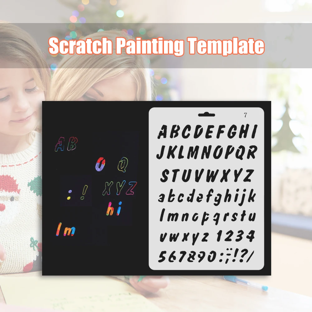 

Scratch Painting Template Drawing Lace Ruler DIY Scrapbooking Album Hollow out Stencils Kids DIY Art Painting Toys Hand-painted