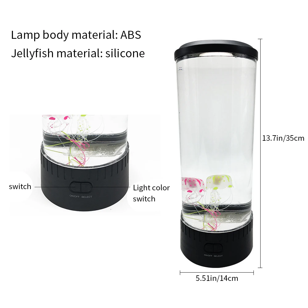 

Hypnotic Color Changing Jellyfish Tank Aquarium Lamp Led Jellyfish Bedside Decor Night Light For Relaxing Home Child Xmas Gift
