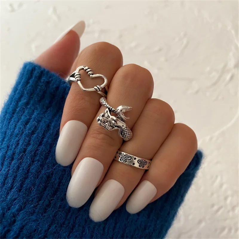 Новинка 2021 модное металлическое кольцо в стиле ретро золотистого цвета с