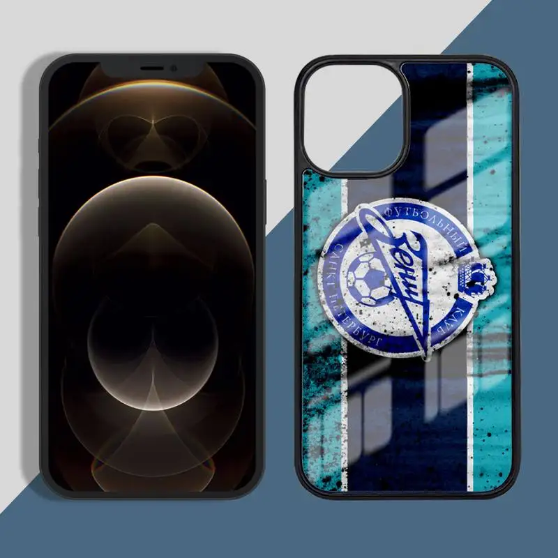 Синий арт FC команда Зенит Санкт-чехол для мобильного телефона iPhone 11 12 pro XS MAX 8 7 6 6S