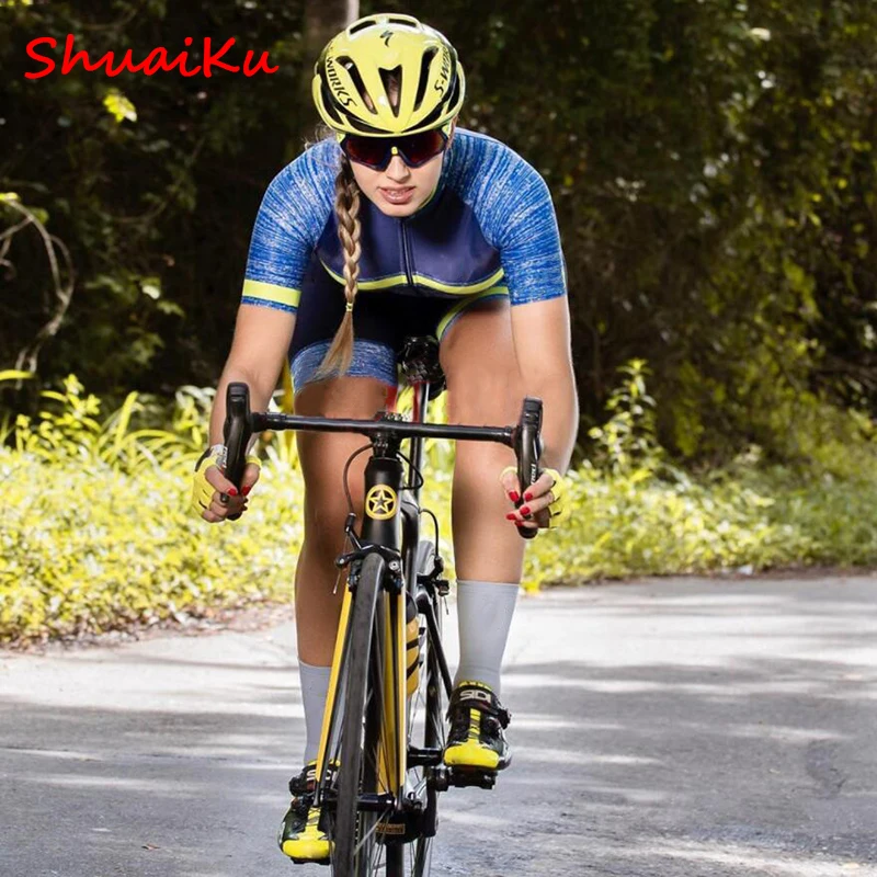 

New Summer Ladies Cycling Wear Short-sleeved Suit Bike Jumpsuit Bicycling Jersey Clothing Ciclismo Feminino Breathable Quick Dry