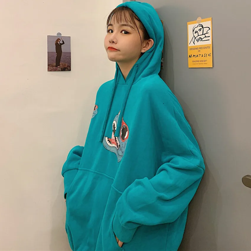 

Fashion Oversized Hoodies Women Winter Velvet Sweatshirts Cartoon Print Loose Long Sleeve Pullover Casual Hoddies for Teens Kpop