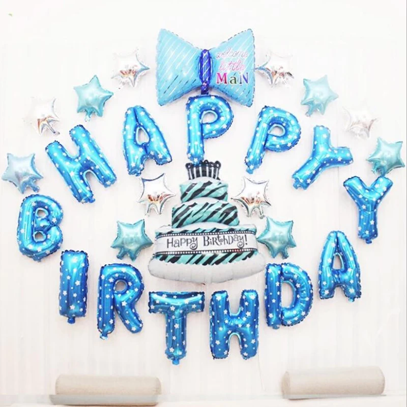 16 дюймовые шары из фольги в виде букв мини бант и торт украшение на день рождения